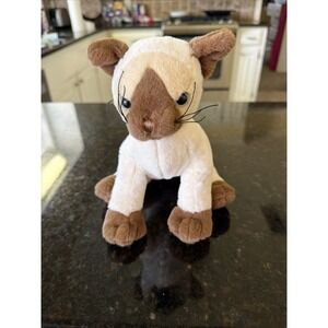 Ganz Webkinz Siamese HM160 Cat Kitty White Brown No Code Plush Plushie Stuffed A